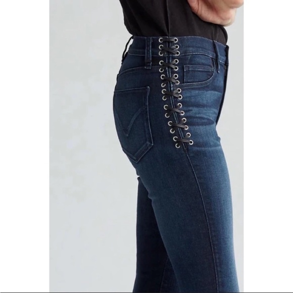 NEW*👖Hudson Barbara High Rise Super Skinny Ankle Jean w/ Side Laces NWOT 27 - Picture 3 of 15